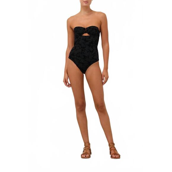 NEW ZIMMERMANN wylie textured balconette one piece in black One Pieces
